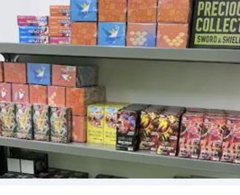 Japanese TCG inventory and stock displayed on shelves